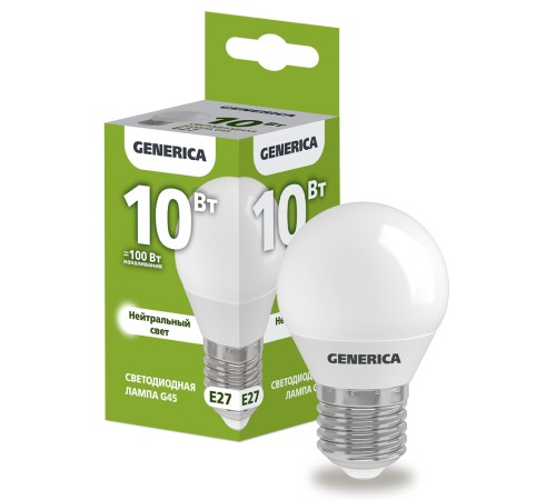 IEK LL-G45-10-230-40-E27-G Лампа LED G45 шар 10Вт 230В 4000К E27 GENERICA IEK LL-G45-10-230-40-E27-G Лампа LED G45 шар 10Вт 230В 4000К E27 GENERICA
