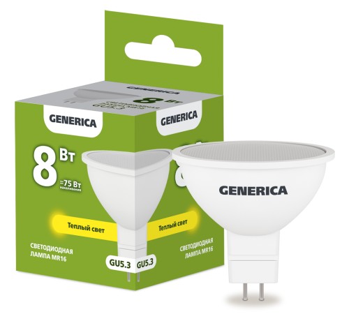IEK LL-MR16-08-230-30-GU5-G Лампа LED MR16 софит 8Вт 230В 3000К GU5.3 GENERICA IEK LL-MR16-08-230-30-GU5-G Лампа LED MR16 софит 8Вт 230В 3000К GU5.3 GENERICA