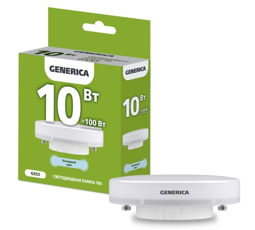 IEK LL-T80-10-230-65-GX53-G Лампа LED T80 таблетка 10Вт 230В 6500К GX53 GENERICA IEK LL-T80-10-230-65-GX53-G Лампа LED T80 таблетка 10Вт 230В 6500К GX53 GENERICA