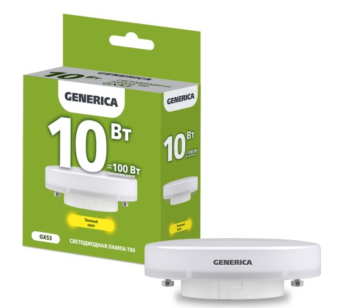 IEK LL-T80-10-230-30-GX53-G Лампа LED T80 таблетка 10Вт 230В 3000К GX53 GENERICA IEK LL-T80-10-230-30-GX53-G Лампа LED T80 таблетка 10Вт 230В 3000К GX53 GENERICA
