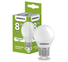IEK LL-G45-08-230-40-E27-G Лампа LED G45 шар 8Вт 230В 4000К E27 GENERICA
