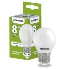 IEK LL-G45-08-230-40-E27-G Лампа LED G45 шар 8Вт 230В 4000К E27 GENERICA