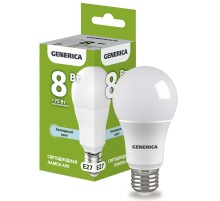 IEK LL-A60-08-230-65-E27-G Лампа LED A60 груша 8Вт 230В 6500К E27 GENERICA