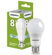 IEK LL-A60-08-230-65-E27-G Лампа LED A60 груша 8Вт 230В 6500К E27 GENERICA