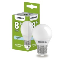 IEK LL-G45-08-230-65-E27-G Лампа LED G45 шар 8Вт 230В 6500К E27 GENERICA