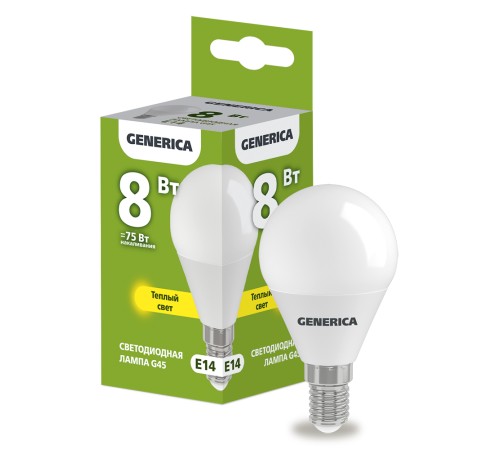 IEK LL-G45-08-230-30-E14-G Лампа LED G45 шар 8Вт 230В 3000К E14 GENERICA IEK LL-G45-08-230-30-E14-G Лампа LED G45 шар 8Вт 230В 3000К E14 GENERICA