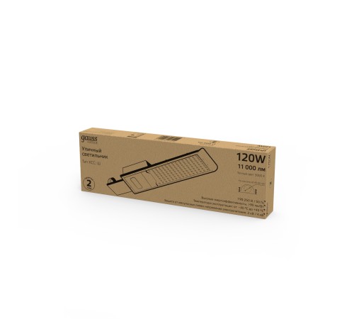 Светильник консольный Gauss 629534120 120Вт ламп.:168шт черный