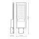 Светильник светодиодный уличный консольный LED ДКУ-150 Вт 15000 Лм 5000К IP65 190-250 В КСС Д 546х170х67 мм Avenue Gauss Gauss 629536305