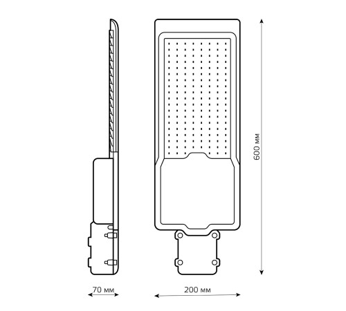 Светильник светодиодный уличный консольный LED ДКУ-200 Вт 20000 Лм 5000К IP65 190-250 В КСС Ш 600х200х70 мм Avenue Gauss Gauss 629534302