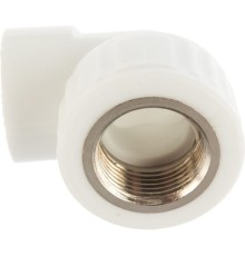 Угольник комбинированный 20x3/4'ВР переходной, полипропиленовый PPR, белый