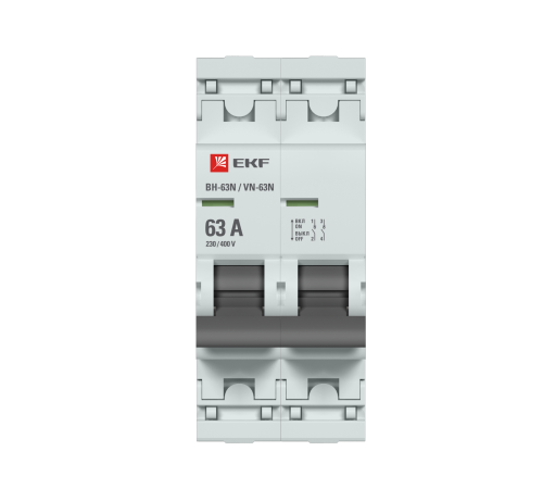 Выключатель нагрузки 2п 63А ВН-63N PROxima EKF S63263