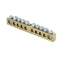 EKF sn0-63-10 Шина PEN "ноль-земля" (6х9мм) 10 отверстий латунь крепеж по центру EKF PROxima