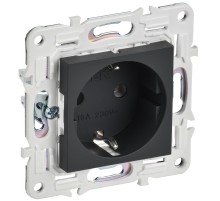 SKANDY Розетка с заземлением без защитных шторок 16А SK-R05G графит IEK