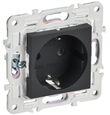 SKANDY Розетка с заземлением без защитных шторок 16А SK-R05G графит IEK