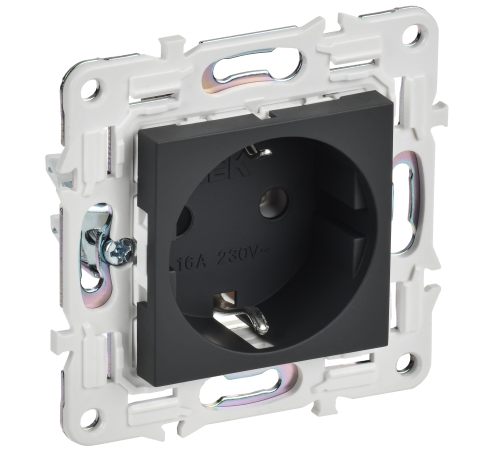 SKANDY Розетка с заземлением без защитных шторок 16А SK-R05G графит IEK