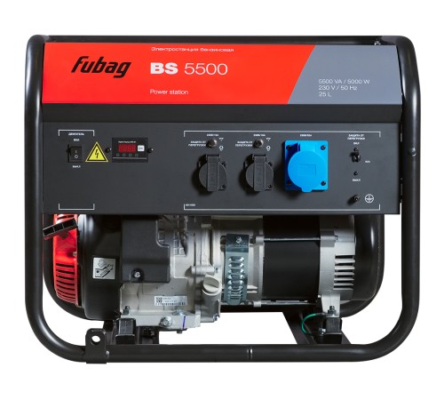 FUBAG BS 5500 Электростанция бензиновая [641689] { 5.5 кВа/5.0 кВт, 230 В, 420 объем см3, 8,0/10,9 кВт, л.с., 78 дБ 7м, Время работы 3/4 нагрузки 9.8ч, 25 л бак, 73.3 кг}