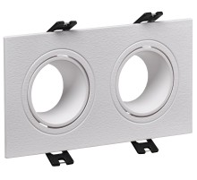 LIGHTING Светильник 4102 встраиваемый под лампу 2хMR16 квадрат пластиковый белый IEK