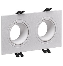 LIGHTING Светильник 4102 встраиваемый под лампу 2хMR16 квадрат пластиковый белый IEK