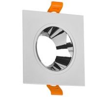 LIGHTING Светильник 4107 встраиваемый поворотный под лампу GU10 белый/хром пластик IEK