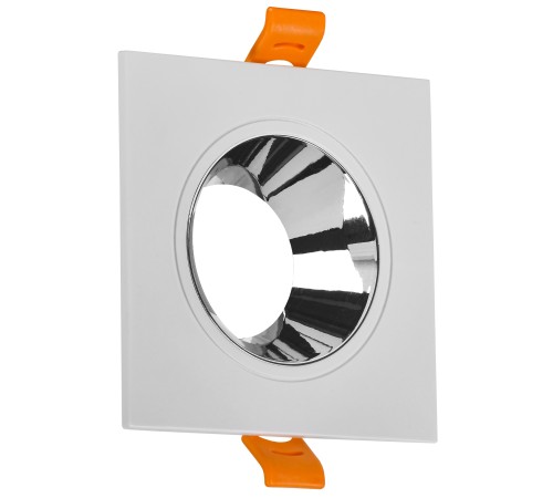 LIGHTING Светильник 4107 встраиваемый поворотный под лампу GU10 белый/хром пластик IEK LIGHTING Светильник 4107 встраиваемый поворотный под лампу GU10 белый/хром пластик IEK
