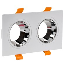 LIGHTING Светильник 4108 встраиваемый поворотный под лампу 2хGU10 белый/хром пластик IEK
