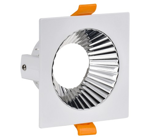 LIGHTING Светильник 4109 встраиваемый поворотный под лампу GU10 белый/хром пластик IEK LIGHTING Светильник 4109 встраиваемый поворотный под лампу GU10 белый/хром пластик IEK