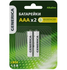 Батарейка щелочная Alkaline LR03/AAA (2шт/блистер) GENERICA