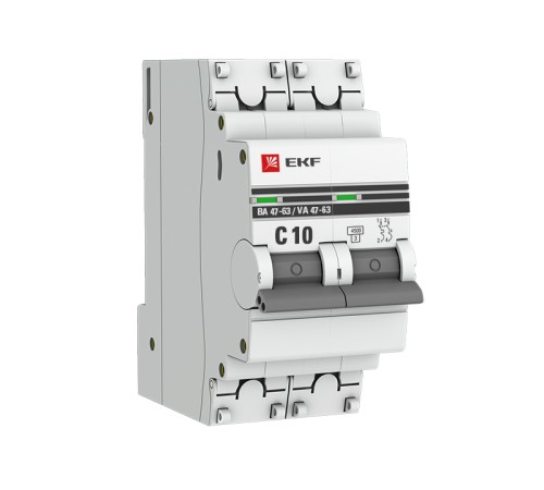 EKF mcb4763-2-10C-pro Автоматический выключатель 2P 10А (C) 4,5kA ВА 47-63 EKF PROxima EKF mcb4763-2-10C-pro Автоматический выключатель 2P 10А (C) 4,5kA ВА 47-63 EKF PROxima
