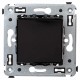 Выключатель одноклавишный в стену, "Avanti", "Черный квадрат" DKC 4402103
