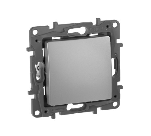 Выключатель одноклавишный, автоматические клеммы, Etika, 10AX, 250В~, алюминий Legrand 672401