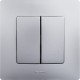 Выключатель двухклавишный, автоматические клеммы, Etika, 10AX, 250В~, алюминий Legrand 672402