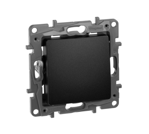 Выключатель одноклавишный, автоматические клеммы, Etika, 10AX, 250В~, антрацит Legrand 672601