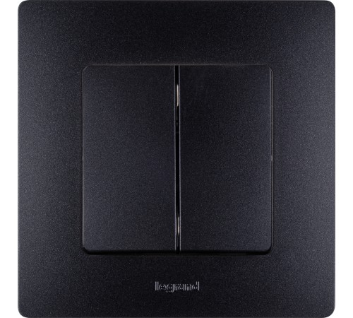 Выключатель двухклавишный, автоматические клеммы, Etika, 10AX, 250В~, антрацит Legrand 672602