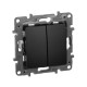 ETIKA Переключатель 2клавишный 10AX, антрацит Legrand 672612