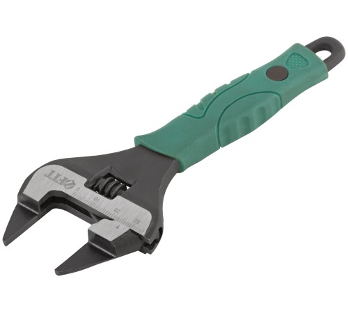 Ключ разводной ''Карат'', CrV, обточенные узкие губки, шкала, увелич.захват, прорезин.ручка 150 мм ( 34 мм )