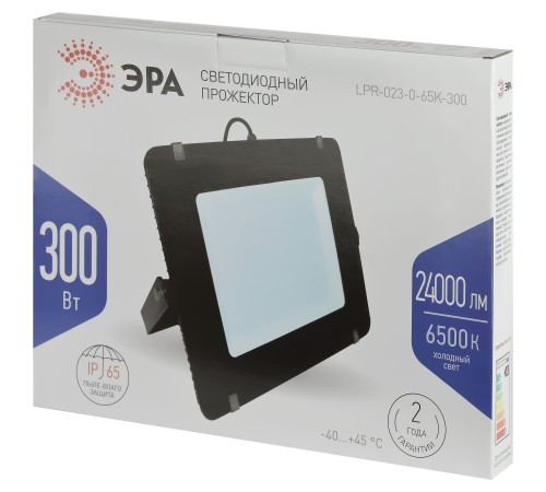 ЭРА Б0050955 Прожектор светодиодный уличный ЭРА LPR-023-0-65K-300 300Вт 6500К 24000Лм IP65