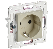 SKANDY Розетка с заземлением с защитными шторками 16А SK-R04B бежевый IEK