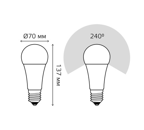 GAUSS 73239 Светодиодная лампа LED Elementary A67 30W E27 2390lm 6500K 1/10/50 0 GAUSS 73239 Светодиодная лампа LED Elementary A67 30W E27 2390lm 6500K 1/10/50 0