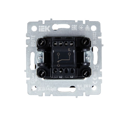 IEK BR-V12-0-10-K37 BRITE Выключ. 1-кл. прох. 10А ВС10-1-6-БрШ шамп. IEK BR-V12-0-10-K37 BRITE Выключ. 1-кл. прох. 10А ВС10-1-6-БрШ шамп.