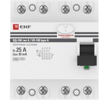 Устройство Защитного Отключения ВД-100 4P 25А/30мА (эл-мех, тип А) EKF PROxima