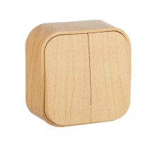 Legrand 782262 Выключатель 10A двухклавишный Quteo (Дерево)