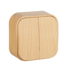 Legrand 782262 Выключатель 10A двухклавишный Quteo (Дерево)