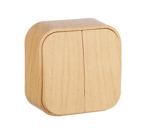 Legrand 782262 Выключатель 10A двухклавишный Quteo (Дерево) Legrand 782262 Выключатель 10A двухклавишный Quteo (Дерево)