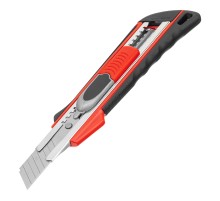 Нож, 18 мм выдвиж. лезвие QUICK BLADE мет. направл., двойная фикс., эргоном. двухком.рук.