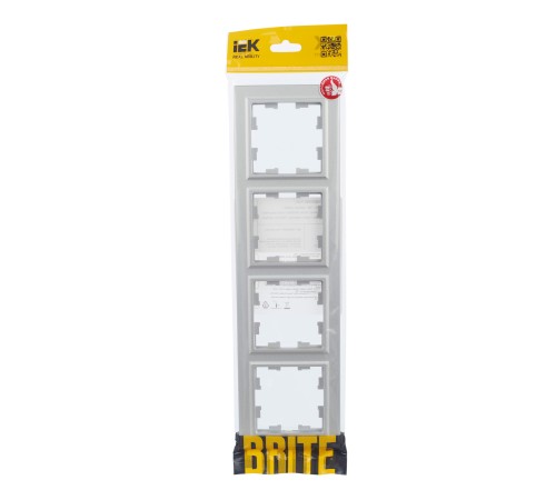 IEK BR-M42-K47 BRITE Рамка 4-мест. РУ-4-БрА алюм. IEK BR-M42-K47 BRITE Рамка 4-мест. РУ-4-БрА алюм.