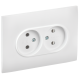 SKANDY Розетка 2-местная без заземления без защитных шторок 10А в сборе SK-R10W арктический белый IEK