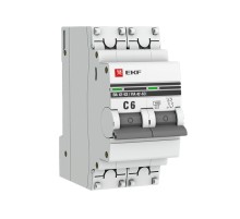 EKF mcb4763-2-06C-pro Автоматический выключатель 2P 6А (C) 4,5kA ВА 47-63 EKF PROxima
