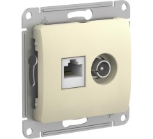 GLOSSA РОЗЕТКА двойная ТВ + компьютерная RJ45, кат. 5Е, БЕЖЕВЫЙ