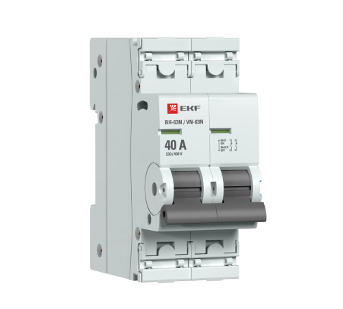 Выключатель нагрузки 2п 40А ВН-63N PROxima EKF S63240