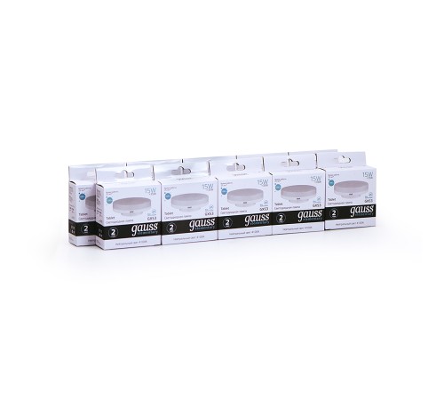 Лампа светодиодная Gauss Elementary GX53 15Вт цок.:GX53 таблетка 220B 4100K св.свеч.бел.нейт. (упак.:1шт) (83825)